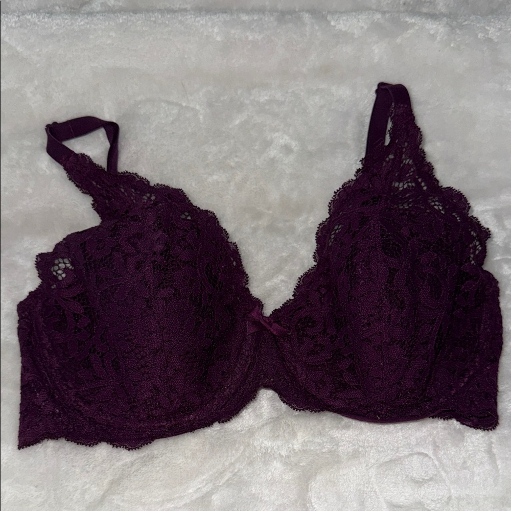 Victoria's Secret -Body by Victoria Liner Demi Plum Lace Underwire Bra